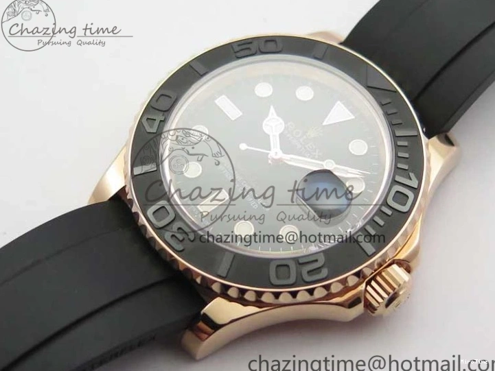 MiroTime 0308 Yacht-Master 116655 RG Wrapped D1F 1:1 Best Edition Black Ceramic Bezel 904L Steel on Oysterflex Rubber Strap A Fashionable 3060